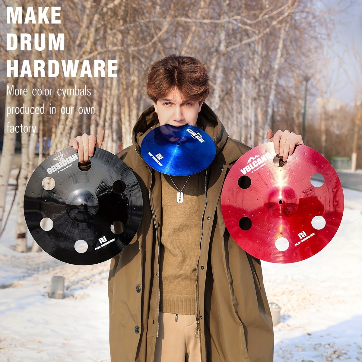 PD Factory Wholesale Premium Alloy Cymbal Set, Blue/Red/Black, 7pcs Cymbal Pack, Holiday Gift