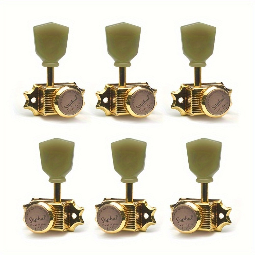 3+3 Locking Guitar Tuners, 1:15 Ratio, Black Gold or Chrome Set