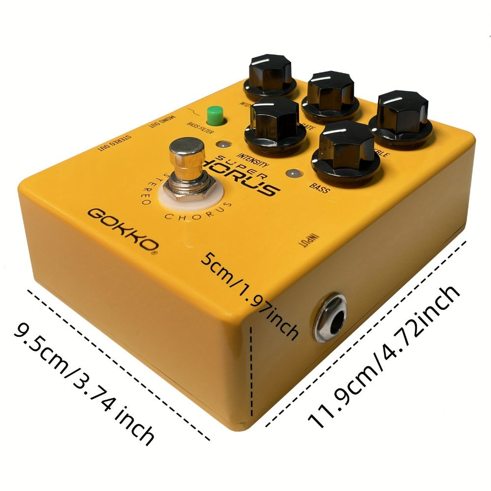 Guitar Effects Pedal, Adjustable, Stereo, Super for Electric Guitar Or Bass Tone Shaping