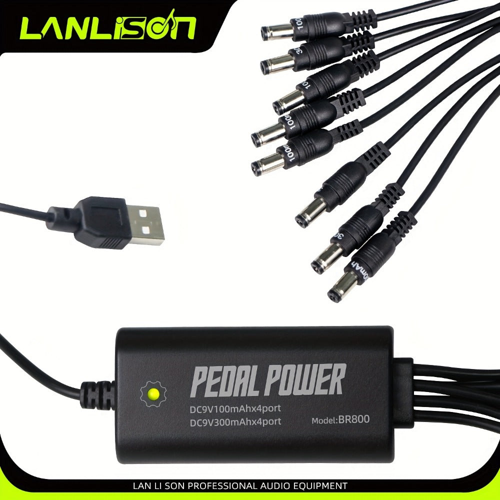 Guitar Pedal Power Supply, 36V, USB, Lanlison, 8-Port for Powering Guitar Effects Pedals