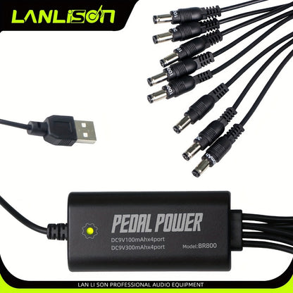 Guitar Pedal Power Supply, 36V, USB, Lanlison, 8-Port for Powering Guitar Effects Pedals