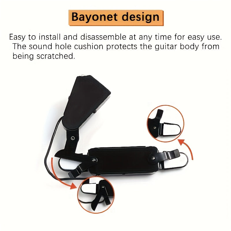 1pc P-011 12-Hole Acoustic Guitar Pickup - Magnetic Sound Hole Transducer with Tone & Volume Control, Passive Design No Power Needed, Audio Cable Included - Enhance Guitar Sound for Live Performances, Recordings - Perfect Gift for Musicians