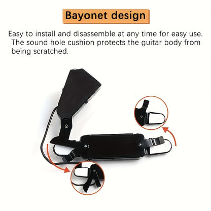 1pc P-011 12-Hole Acoustic Guitar Pickup - Magnetic Sound Hole Transducer with Tone & Volume Control, Passive Design No Power Needed, Audio Cable Included - Enhance Guitar Sound for Live Performances, Recordings - Perfect Gift for Musicians