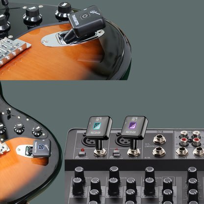 Wireless IEM System, Featuring a Wireless In-Ear Monitoring System with a Transmitter And Clip-On Receiver, Capable of Automatically Pairing with In-Ear Studio Monitors, Guitars, Djs, And Live Performance Monitoring