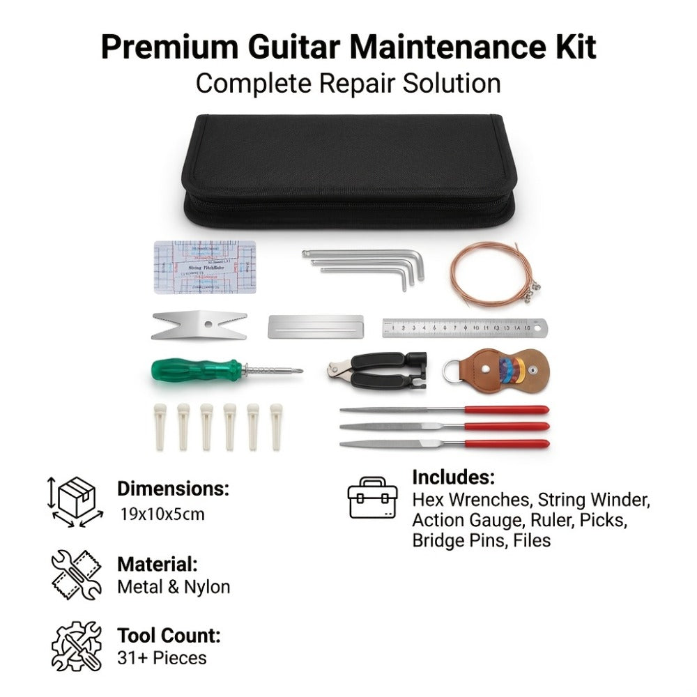 Guitar Repair Tool Kit, 31pcs, Set, Maintenance for Guitar Maintenance