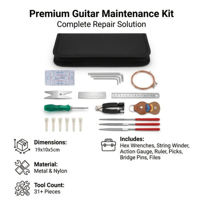 Guitar Repair Tool Kit, 31pcs, Set, Maintenance for Guitar Maintenance