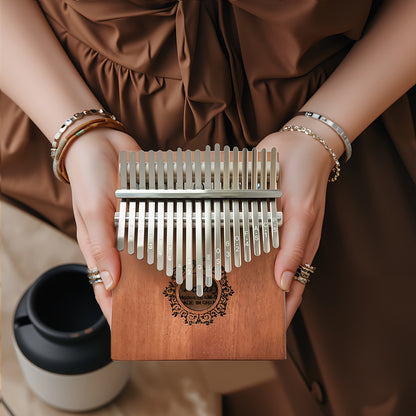Portable 17 Key Thumb Piano, Finger Piano, Vintage Style Finger Piano With Learning Guide And Tuning Stick For Beginners
