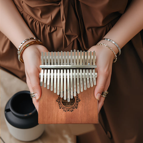 Portable 17 Key Thumb Piano, Finger Piano, Vintage Style Finger Piano With Learning Guide And Tuning Stick For Beginners