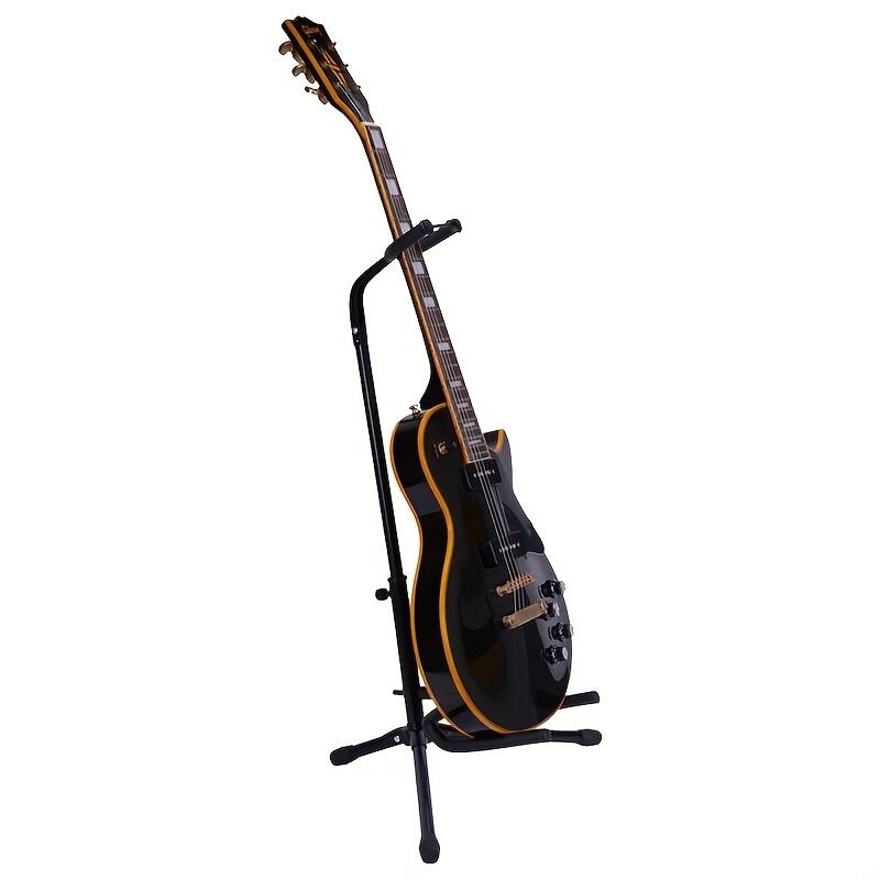 Adjustable and Removable Guitar Stand - Ergonomic C-shaped Design for Neck and Body Protection, Black Iron with Padded Support - Perfect for Acoustic Guitars, Electric and Bass Guitars, Guitar Accessories