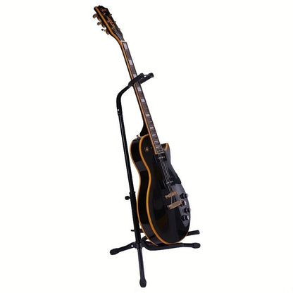 Adjustable and Removable Guitar Stand - Ergonomic C-shaped Design for Neck and Body Protection, Black Iron with Padded Support - Perfect for Acoustic Guitars, Electric and Bass Guitars, Guitar Accessories