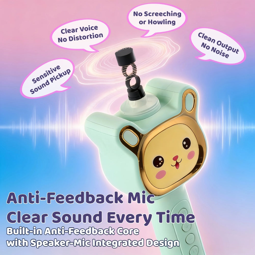 6-in-1 Wireless Karaoke Microphone Speaker with LED Lights and TWS