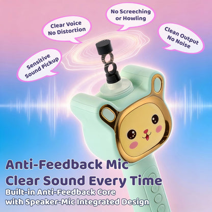 6-in-1 Wireless Karaoke Microphone Speaker with LED Lights and TWS