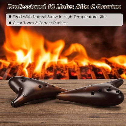 Ceramic Ocarina, Forest, Whisper, Hole for Melody Practice for Home Practice, Rehearsal