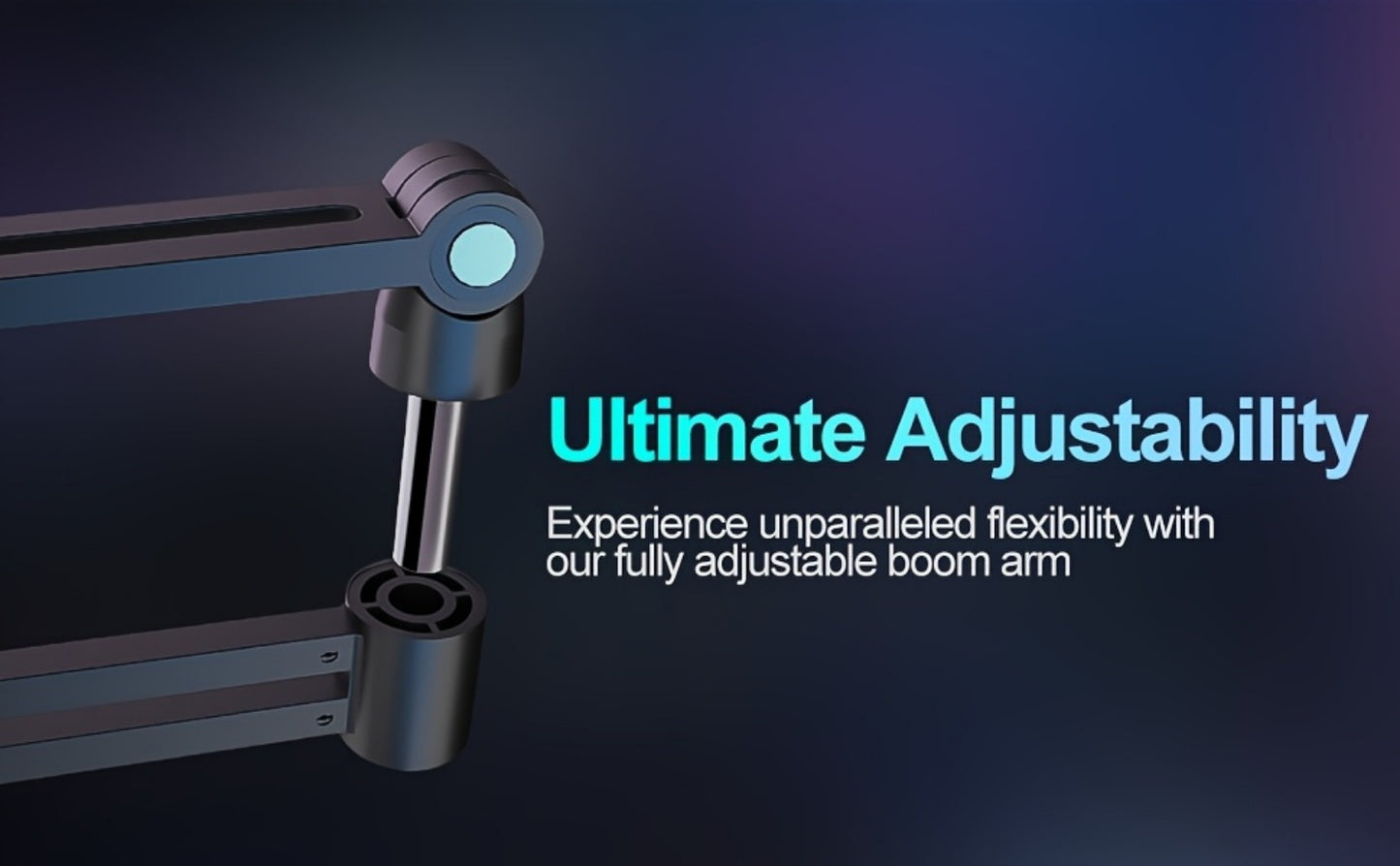 Low-Profile Microphone Boom Arm, 360-Degree Foldable Desk Mount Stand