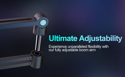 Low-Profile Microphone Boom Arm, 360-Degree Foldable Desk Mount Stand