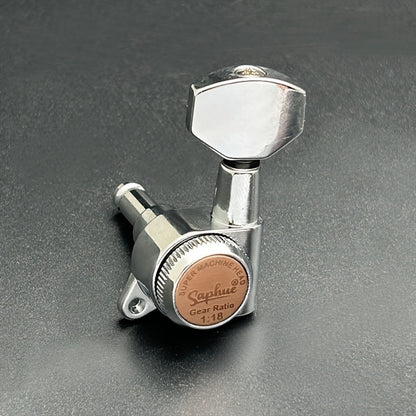 Guitar Tuning Peg Set, Silvery 3 Right, 6pcs, SAPHUE, Locking for Replacing Guitar Tuning