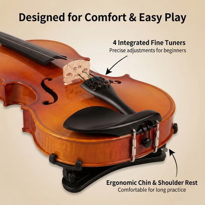 Full Size Violin, Full Size, Kit, Adults, Beginners for Lessons and Practice