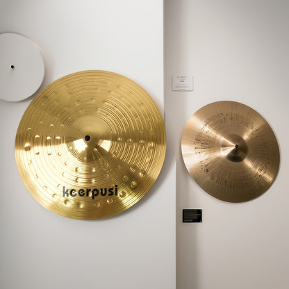 14-Inch Hi-Hat Cymbals Pair, Gold Drum Cymbal Set by Keerpusi