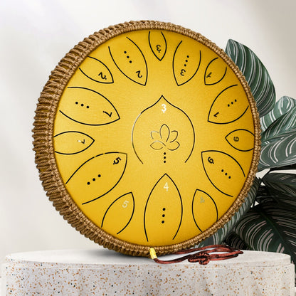 Steel Tongue Drum, 13-Inch 15-Note C Major Set with Mallets and Songbook