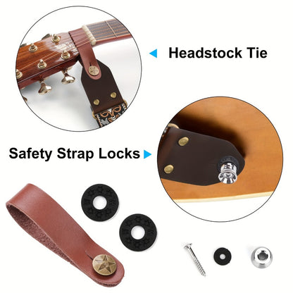 Jacquard Guitar Strap, 2-Inch Adjustable Strap with Picks and Locks