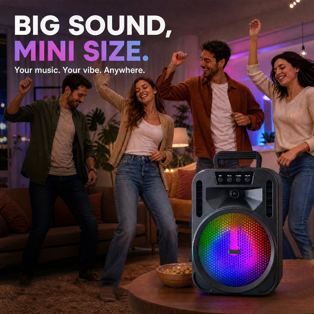 Portable PA Speaker, 10m, RGB, Remote Control, System, Wireless for Parties and Karaoke
