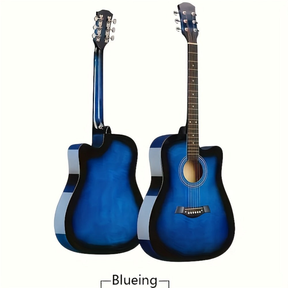Acoustic Guitar, blue+38 inches, Full Size, Full-Size/, Cutaway, GuitarFor for Lessons