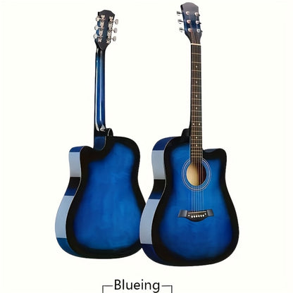 Acoustic Guitar, blue+38 inches, Full Size, Full-Size/, Cutaway, GuitarFor for Lessons