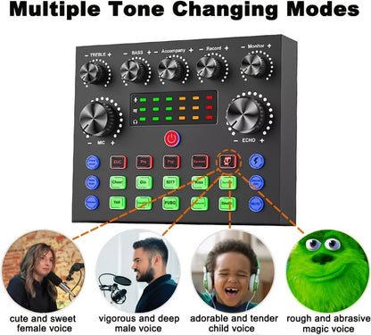 USB Audio Interface, Complete, Podcast, Equipment for Recording and Streaming