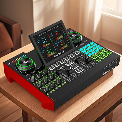 Tenlamp G10 Pro 5-Channel Audio Interface And DJ Mixer | 48V Phantom Power | USB Sound Card for Pc/Phone Live Streaming, KTV, Gaming, Recording
