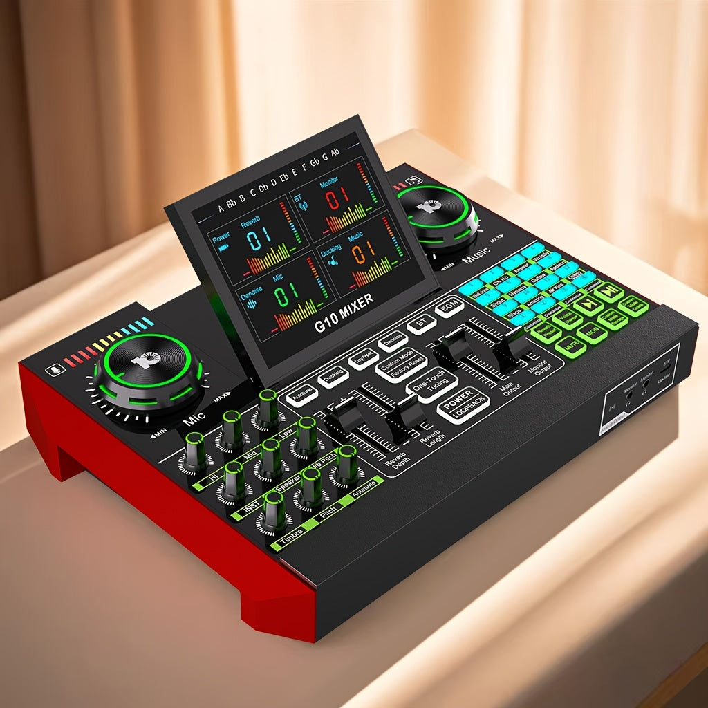 Tenlamp G10 Pro 5-Channel Audio Interface And DJ Mixer | 48V Phantom Power | USB Sound Card for Pc/Phone Live Streaming, KTV, Gaming, Recording
