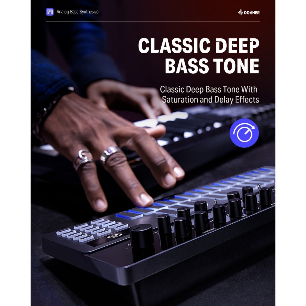 MIDI Pad Controller, Donner, Sequencer, Bass for Music Production