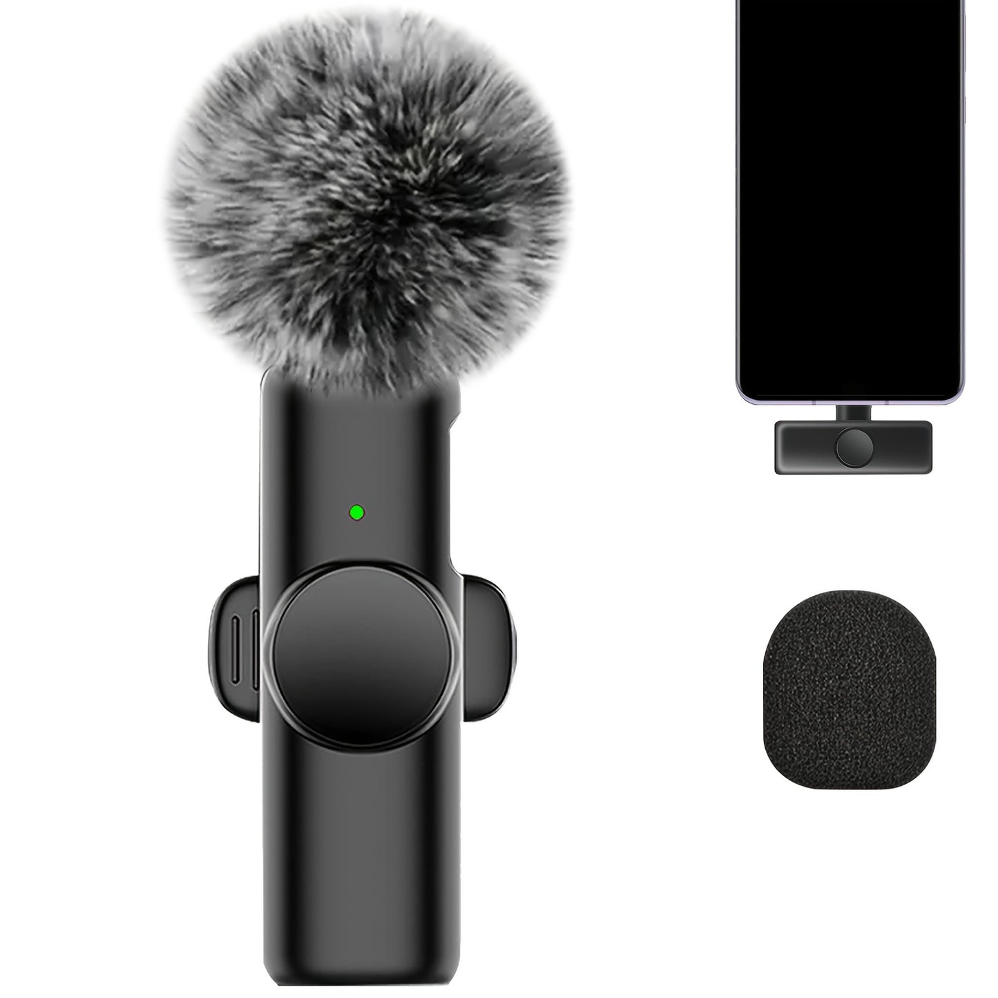 Items! Wireless Microphone, Professional Noise Cancelling Clip on Mic, USB-C Rechargeable, Plug And Play, Suitable for Content Creator Equipment, Video Recording, Interviews, Gaming Mic, Singing Microphone, Phone Microphone