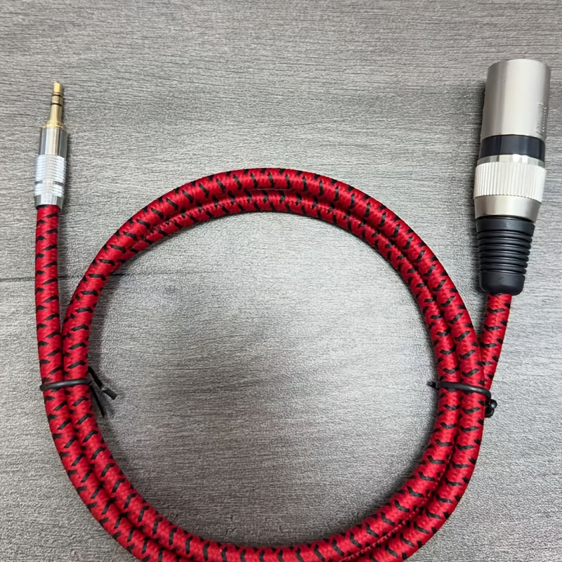High-Quality 3.5Mm to XLR Male Audio Cable, Suitable for Smartphones, Computers, Sound Cards, Microphones, And Speakers - Durable Round Design with Soft Board Connectors