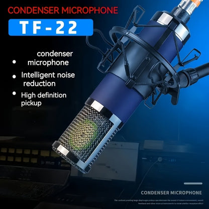 Recording Microphone, Cardioid, Condenser, F22, Metal for Recording and Streaming