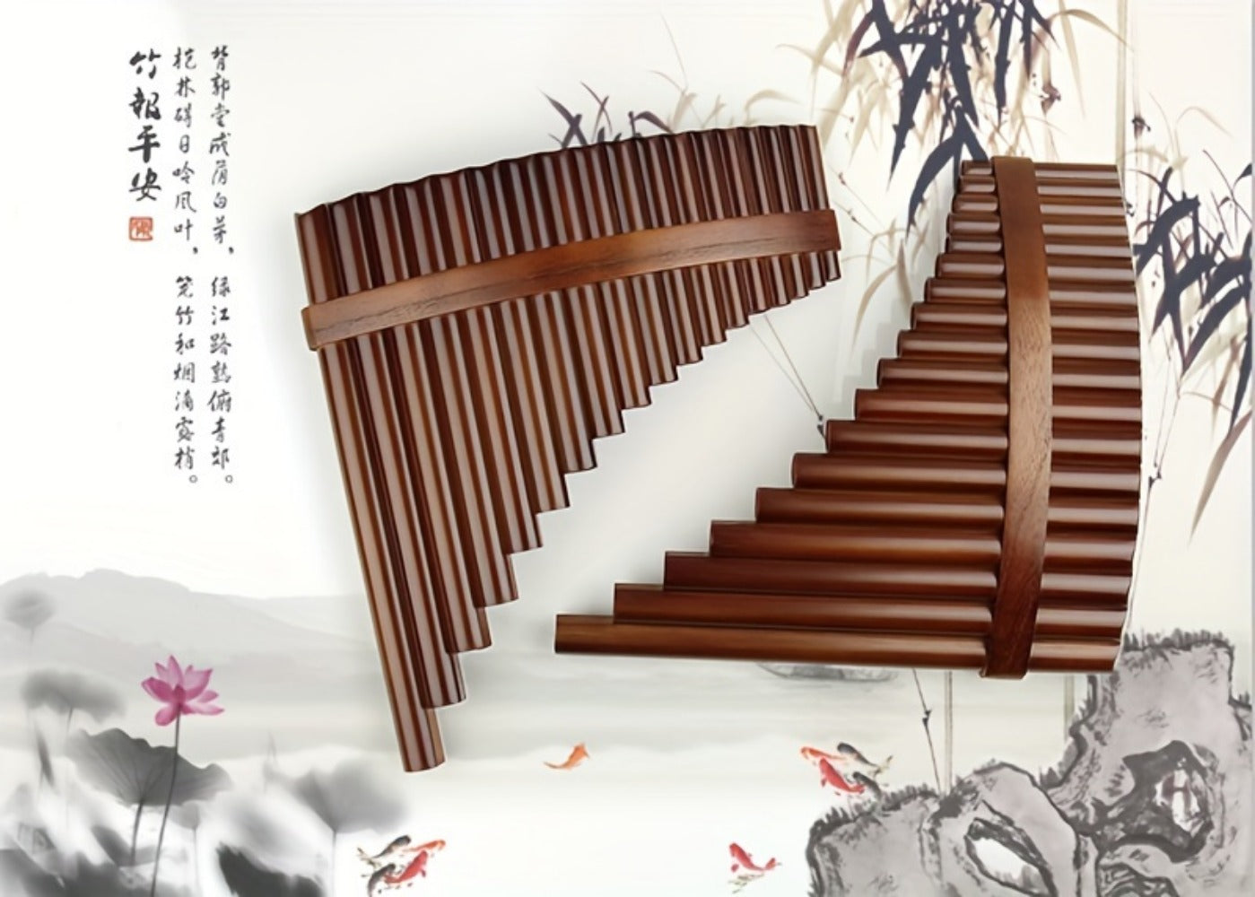 Pan Flute, Pipes, Bamboo, Made for Lessons and Practice for Home Practice, Rehearsal