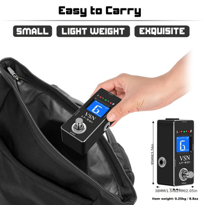 Chromatic Instrument Tuner, Tuner Pedal, True Bypass, Pedal for Guitar and Bass Tuning