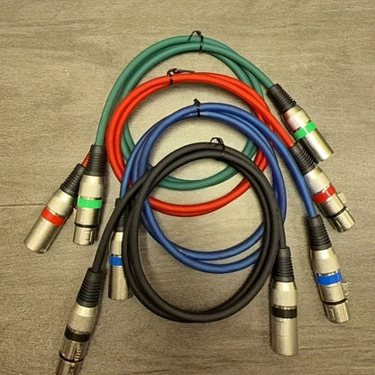 XLR Microphone Cable, 6 Inch, 10 Inch, 4-Pack, QIDUOHAO for Connecting Microphones