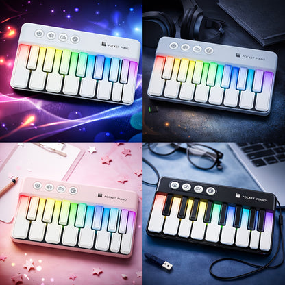 Mini Electronic Pocket Piano- Portable Handheld Musical Instrument, Lightweight Digital Keyboard for Beginners, Travel Practice& Music Creation