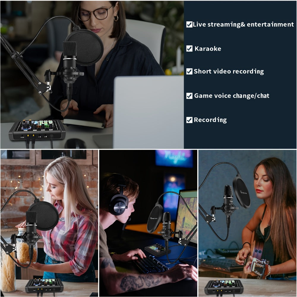 USB Audio Interface, Rechargeable, USB, Hayner-Seek, Podcast for Recording and Streaming