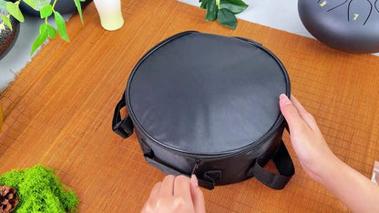 Extra Large 8-Inch 11-Tone Steel Tongue Drum - Outdoor/ Chakra Rain Drum with Drum Bag, Mallets, Music Book, Stickers & Mallet Holder - Rustproof Hand-Playable Instrument Suitable for Meditation, Yoga,, for Ages (Green)