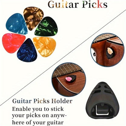 Chromatic Instrument Tuner, 9 Pcs Rosewood, Portable, Guitar, Accessories for Guitar