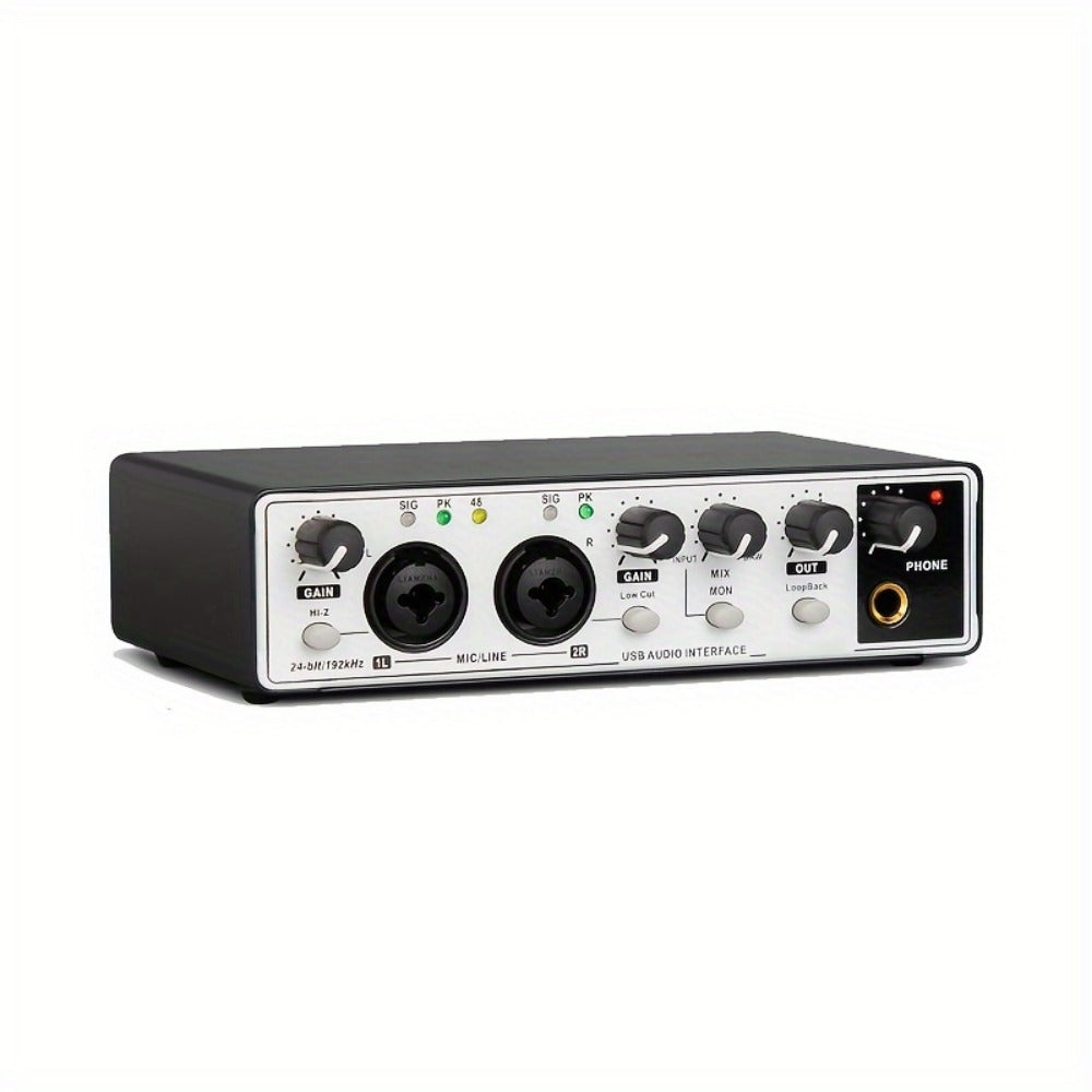 2-Channel USB Audio Interface, 24-Bit/192kHz with 48V Phantom Power
