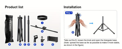 Portable Tripod Microphone Boom Stand with Clip and Carrying Bag