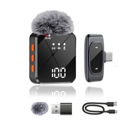 Recording Microphone, Condenser, Wireless, USB-C, Professional, Lavalier for Recording