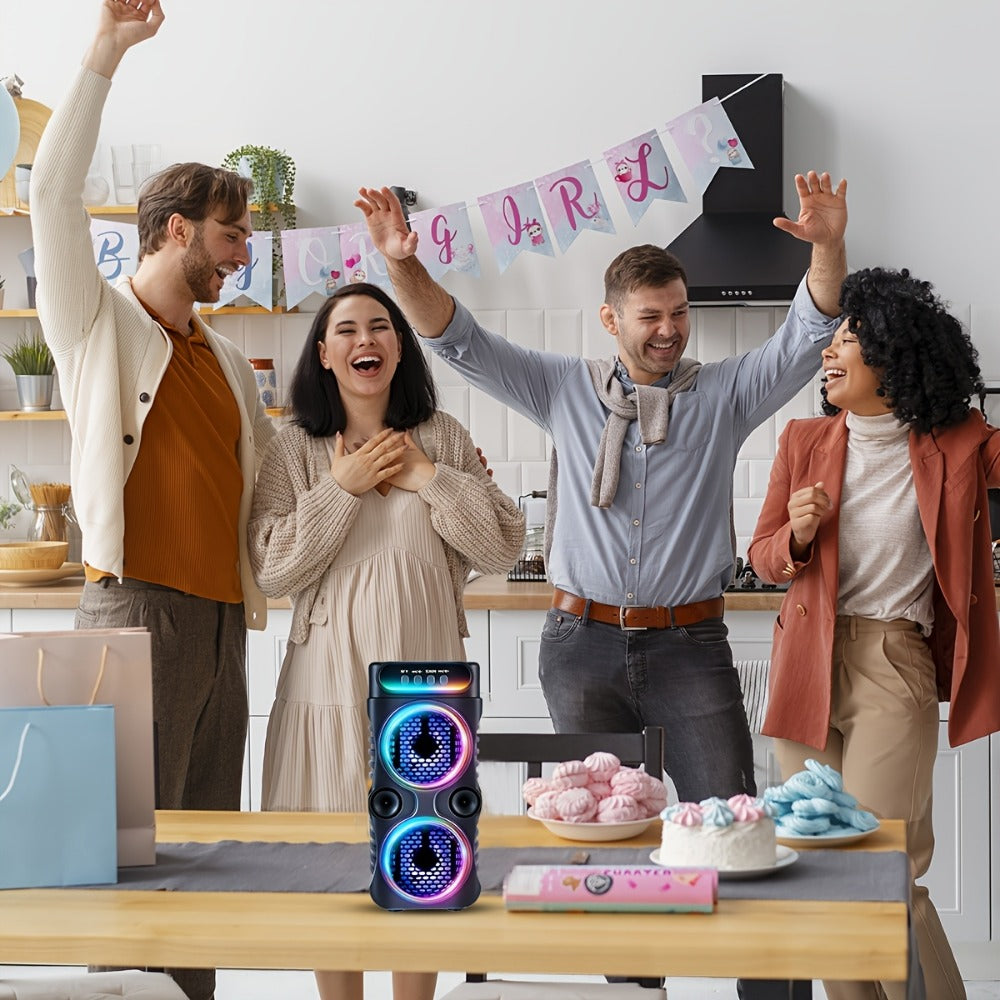 Portable PA Speaker, 8800W, RGB, Bluetooth, Wireless for Parties and Karaoke