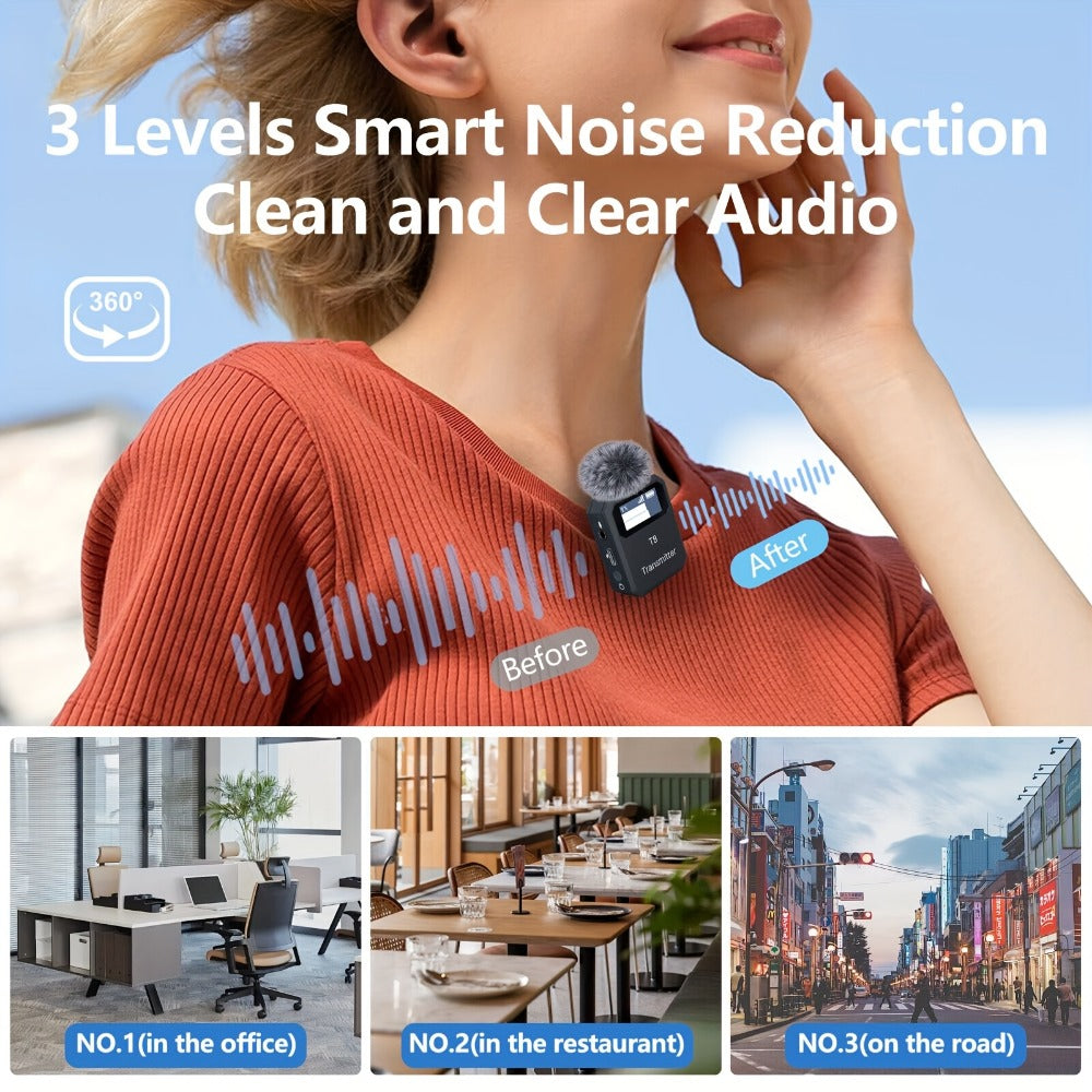 Recording Microphone, Wireless, 2.4 GHz Wireless, 2.4GHz for Recording and Streaming