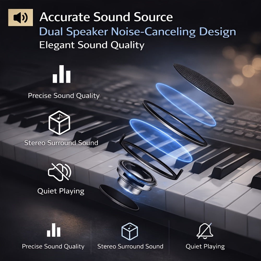 61-Key Keyboard Accessory Kit with Microphone, Sheet Music and Key Stickers