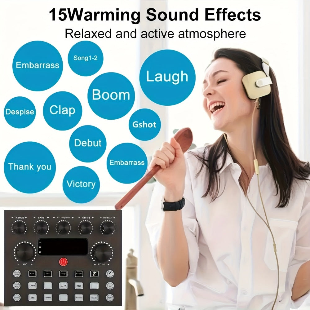 USB Audio Interface, V8K + BM800, USB-C, USB, Podcast, Equipment, Bundle for Recording