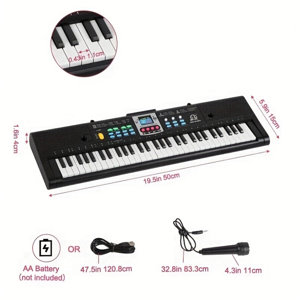 Portable Electronic Keyboard, USB, Portable, Piano, Keys, Beginner for Beginner Lessons