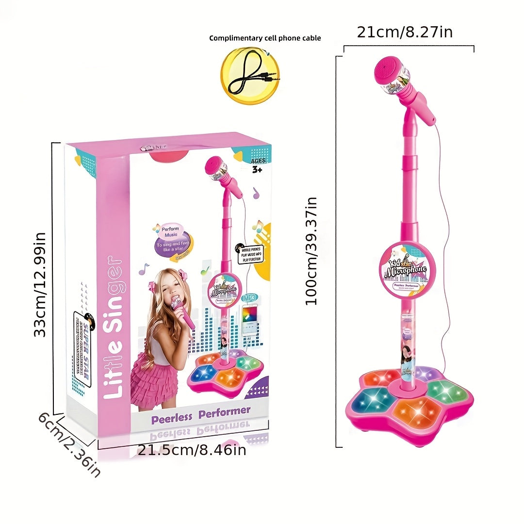 Microphone Amplification Music Microphone with Stand Plastic Lightweight Microphone, Suitable for Valentine'S Day Birthday Gifts